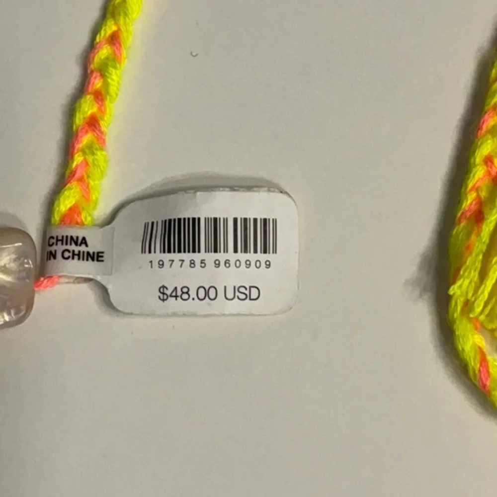 Free People X Ariana Ost “At The Market” Necklace ~ Neon Yellow/Orange; NWT - Picture 11 of 16
